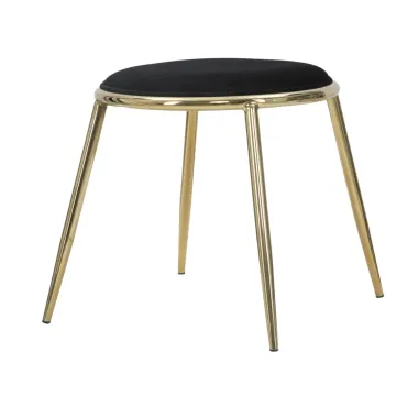 Stołek GLAM EMILY Czarny Ø 45X45 cm (Wysokość Nóg 41 cm)